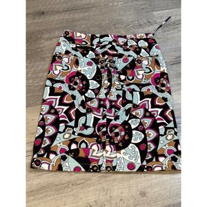 ET CETERA Women's Size 0 Corduroy A-Line Mini Skirt Colorful Geometric Print